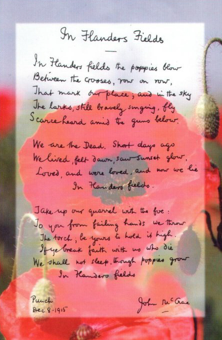 flanders field poem. In Flanders Fields