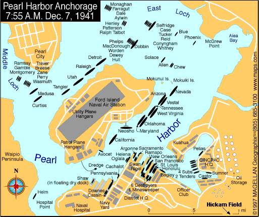 [Map of Pearl Harbor December 7th 1941]