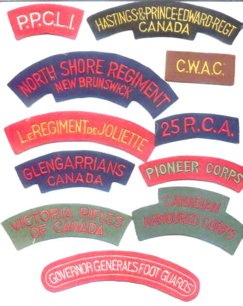 2 CANADIAN GUARDS Cloth Shoulder Flashes