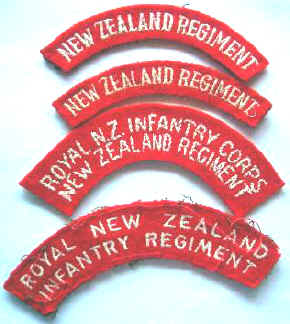 2 pairs of Shoulder Flashes NZ Regiment & RNZIR