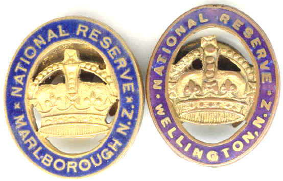 NEW ZEALAND MILITARY NATIONAL RESERVE BADGE X 2