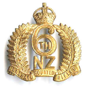 NZ ARMY CAP BADGE- 6TH MANAWATU MOUNTED RIFLES