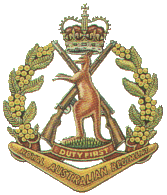 Designed by Sgt E J O'Sullivan of 1RAR as the 1RAR badge