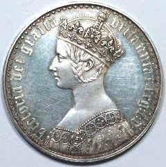 Obverse of 1947 Victoria Gothic Crown