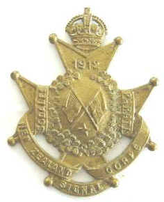 New Zealand Signal Corps Brass Cap Badge